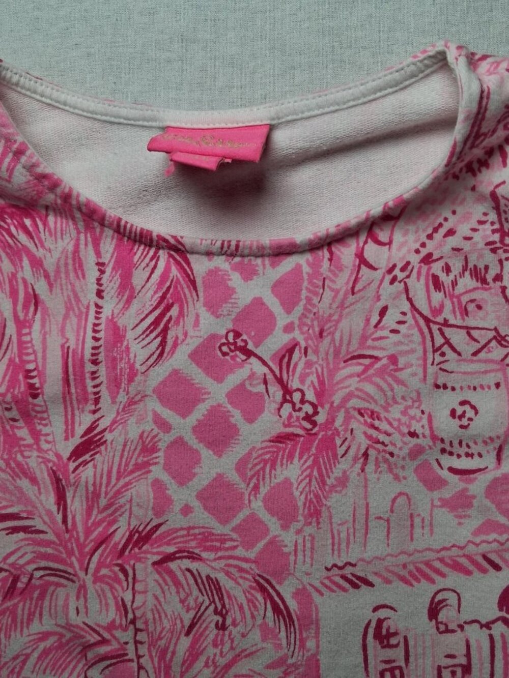 Lilly Pulitzer Kailyn Dress Girls Medium 6-7 Pink Blossom Palm Beach Paradise - Picture 8 of 12